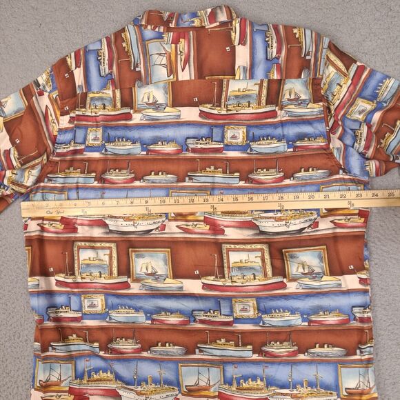 Reyn Spooner Shirt Mens Large Ships American Classics Egyptian Cotton Hawaiian - Picture 9 of 13
